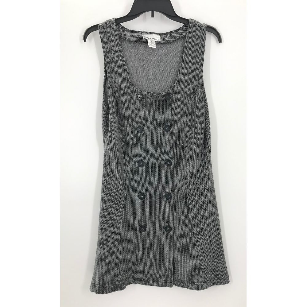 Currants Gray Button Down Dress Medium - image 1